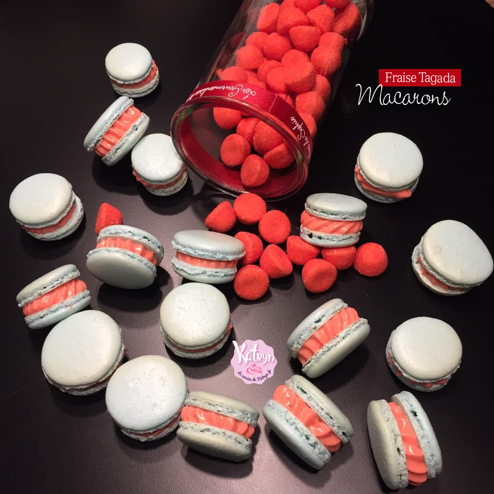 Macarons fraise Tagada